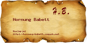 Hornung Babett névjegykártya